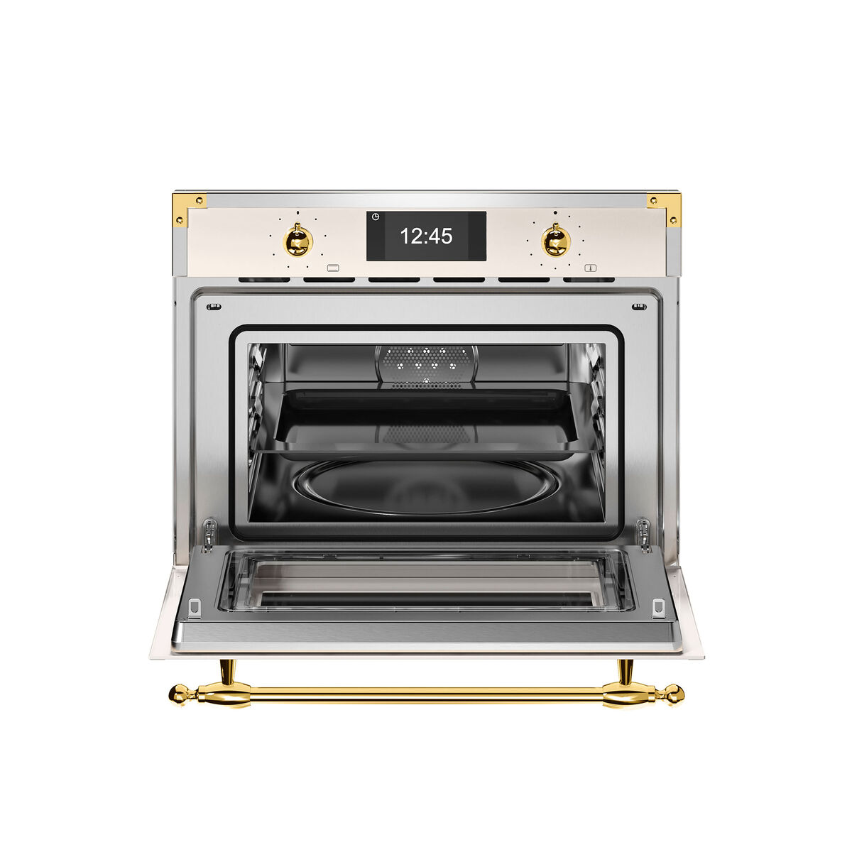 FHER4077MTAG3 Heritage kombiovn med mikrobølgefunktion, elfenbenshvid/guld