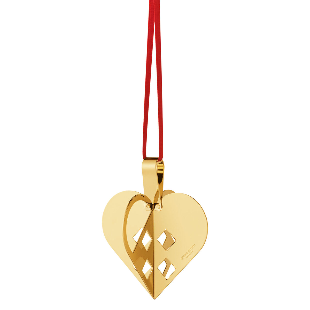 Georg Jensen CC 2025 Hjerte julepynt, 18K guldbelægning