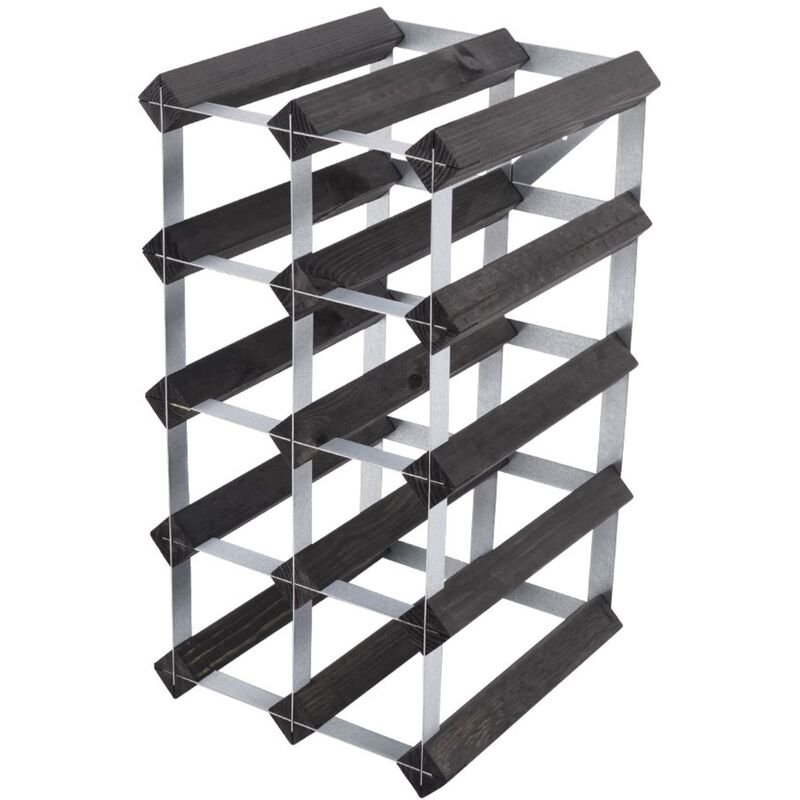 Vinstativ Påbygningsbart 12 flasker Black Ash