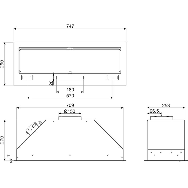 KSG8P4X integroitava liesituuletin 80 cm, ruostumaton teräs