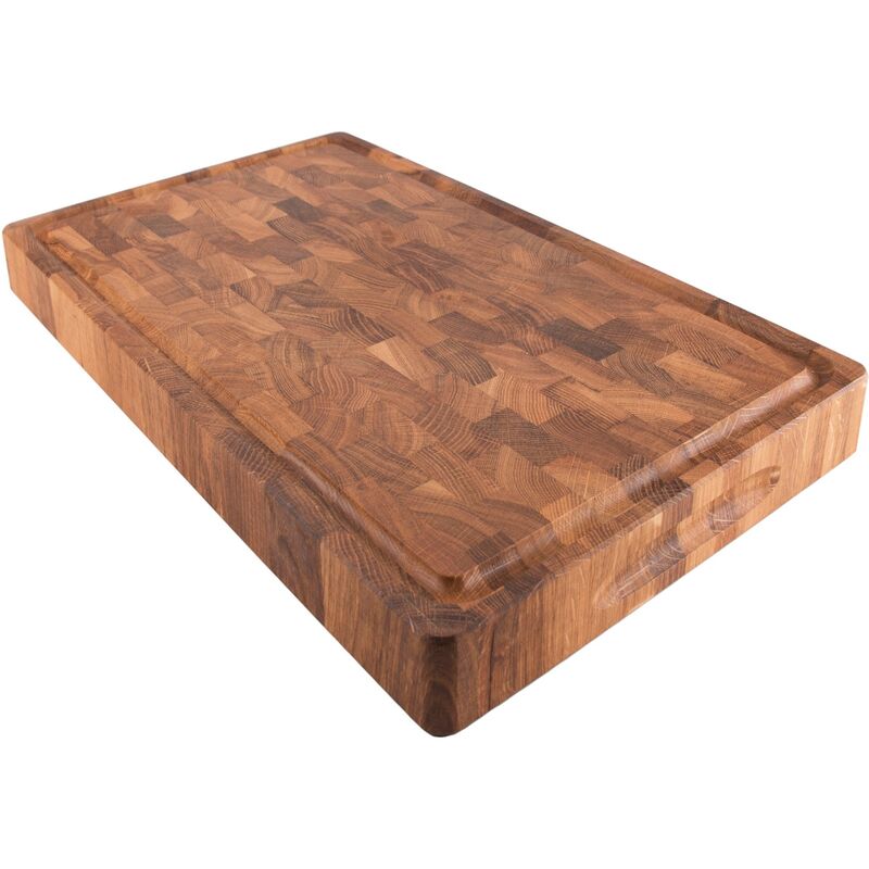 Skærebræt i eg med rille, 30x20x3 cm