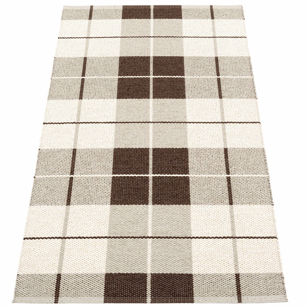 Gulvtæppe Ed, 70 x 140 cm., dark brown/linen/vanilla