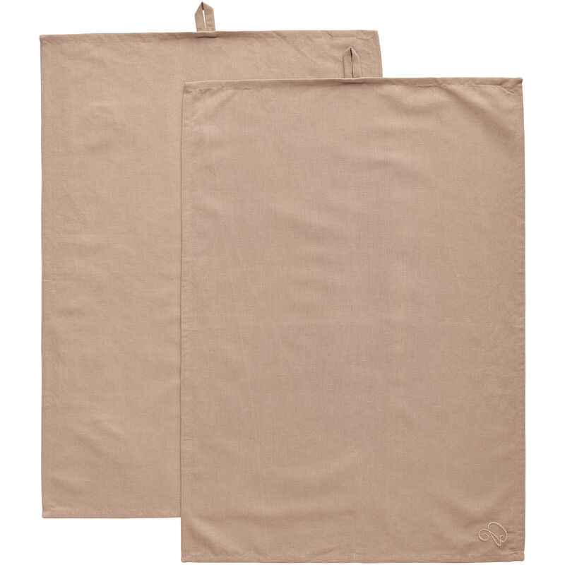 Decotique Sienna Kjøkkenhåndkle lin 70x50 cm 2-pakning, taupe