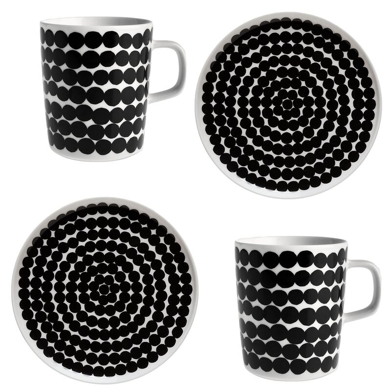 Räsymatto aamiaissetti, muki ja lautanen