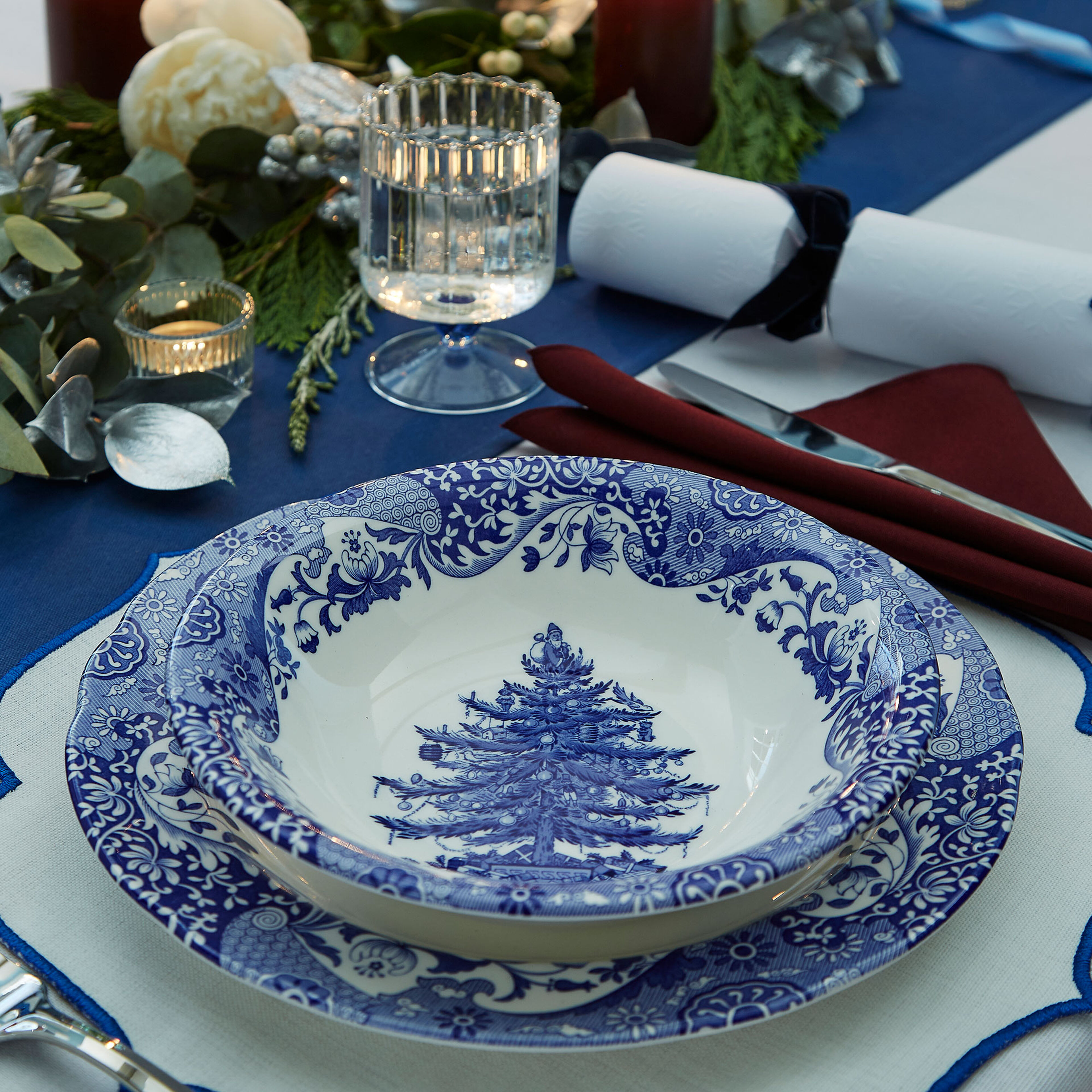 Blue Italian Christmas Tree kulho 20 cm