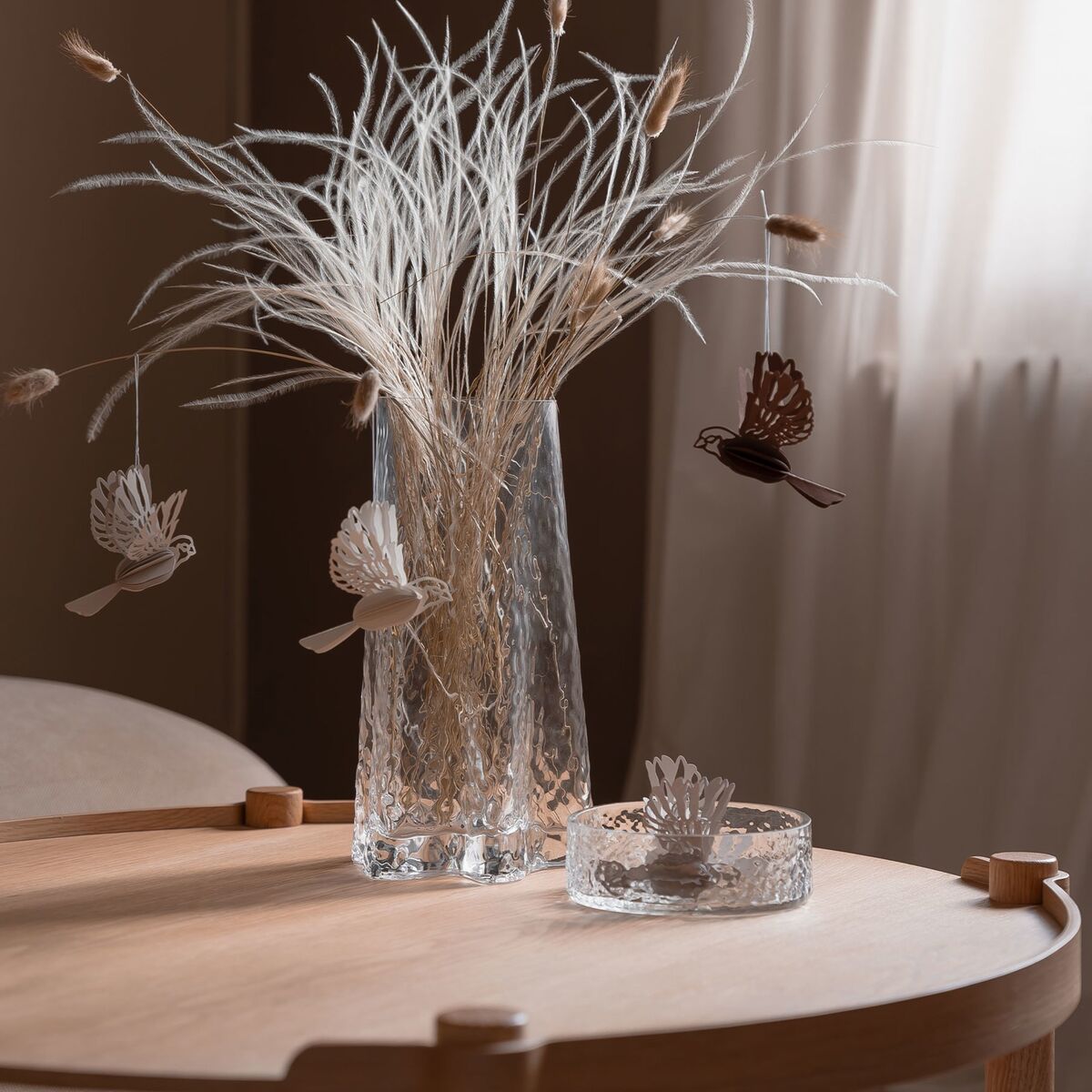 Paper Bird koriste 2-pakkaus, coffee