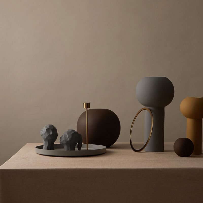 Rund bricka 40 cm, grå