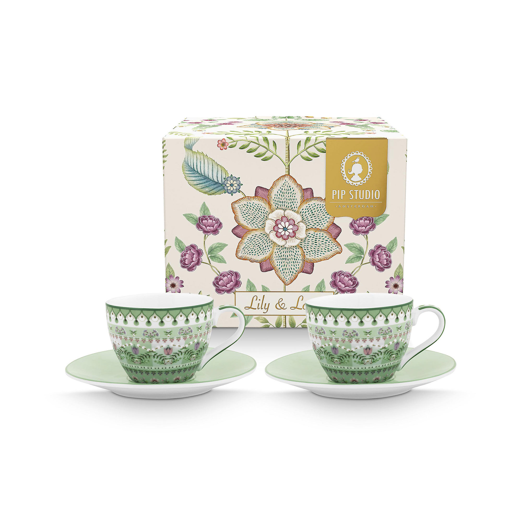 PIP Studio Lily og Lotus espressokopp 120 ml 2-pakning