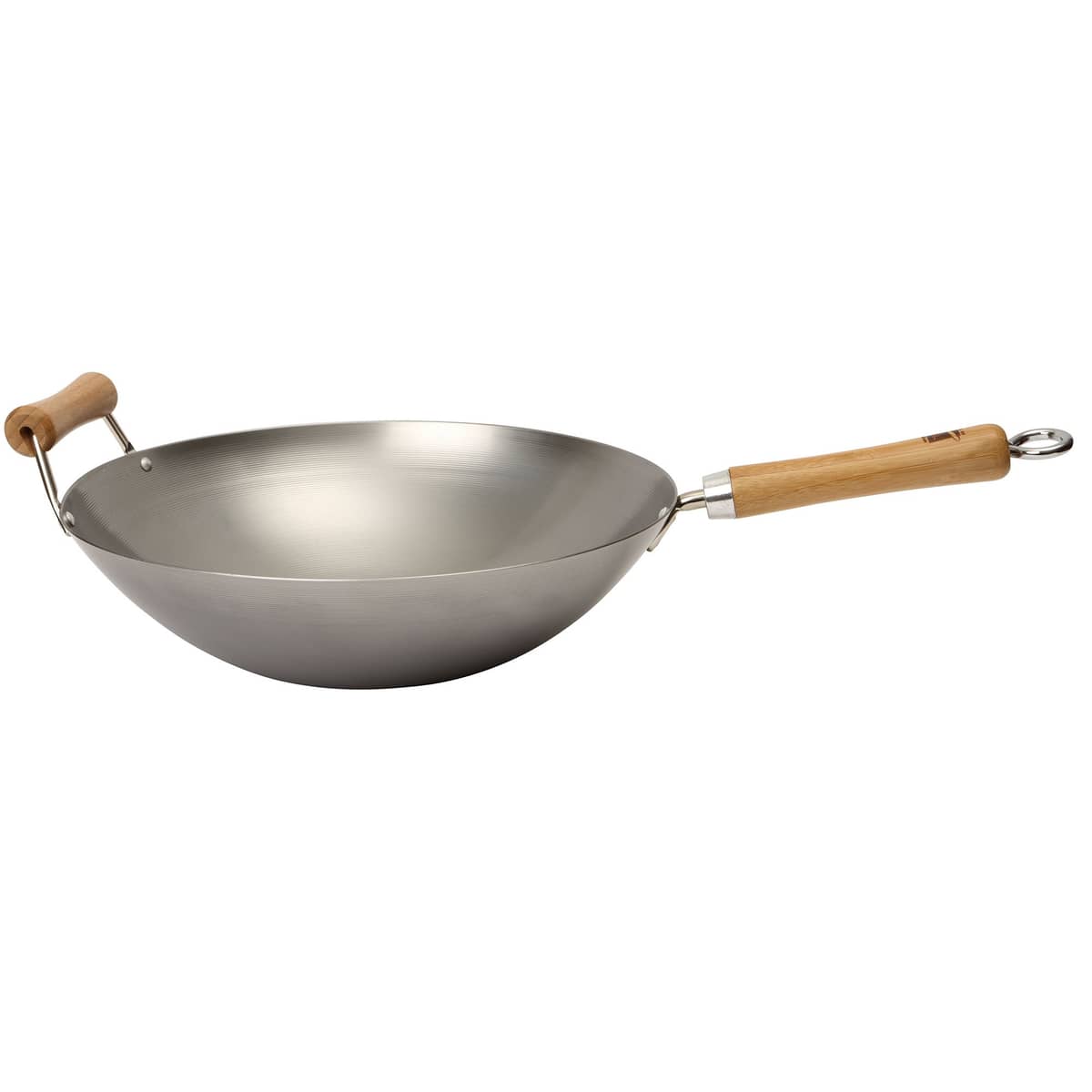 Wok i kolstål 36 cm