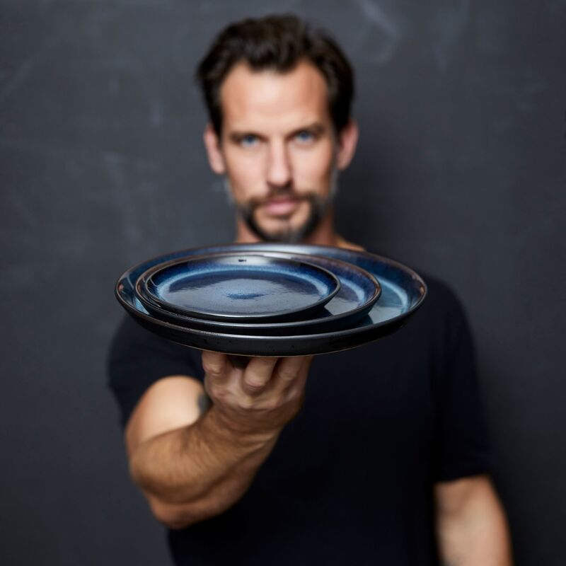 Gastro tallerken 17 cm, mørkeblå/svart