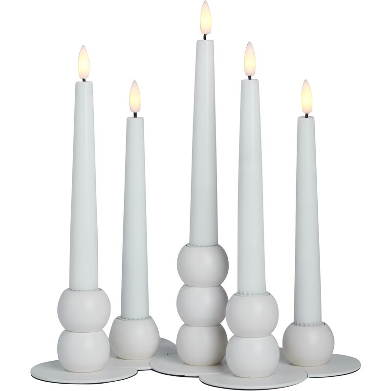 Lykke LED adventsljusstake, vit