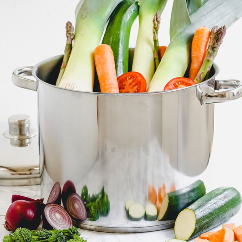 Gryde med låg 14 liter, rustfrit stål