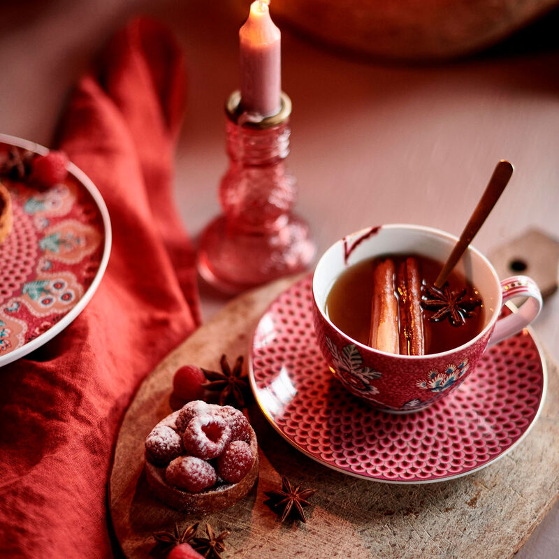 PIP Studio Flower Festival cappucinokopp 2-pakning, rosa