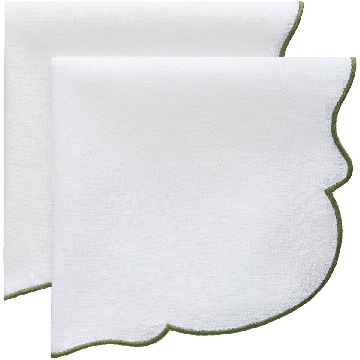 Gia servett 2-pack, vit/grön