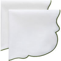 Gia servett 2-pack, vit/grön