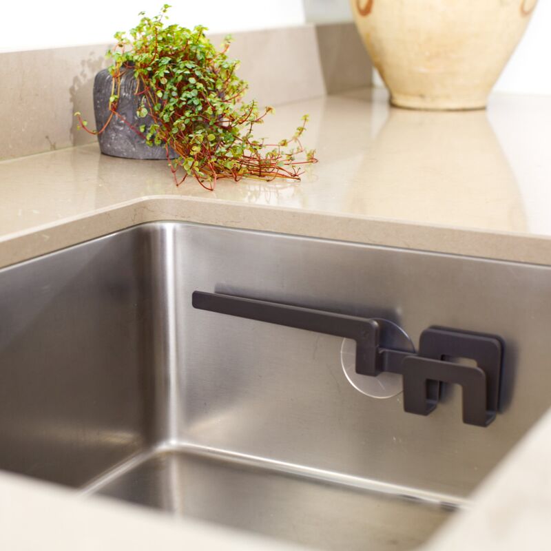 Holder for oppvaskklut og svamp, svart