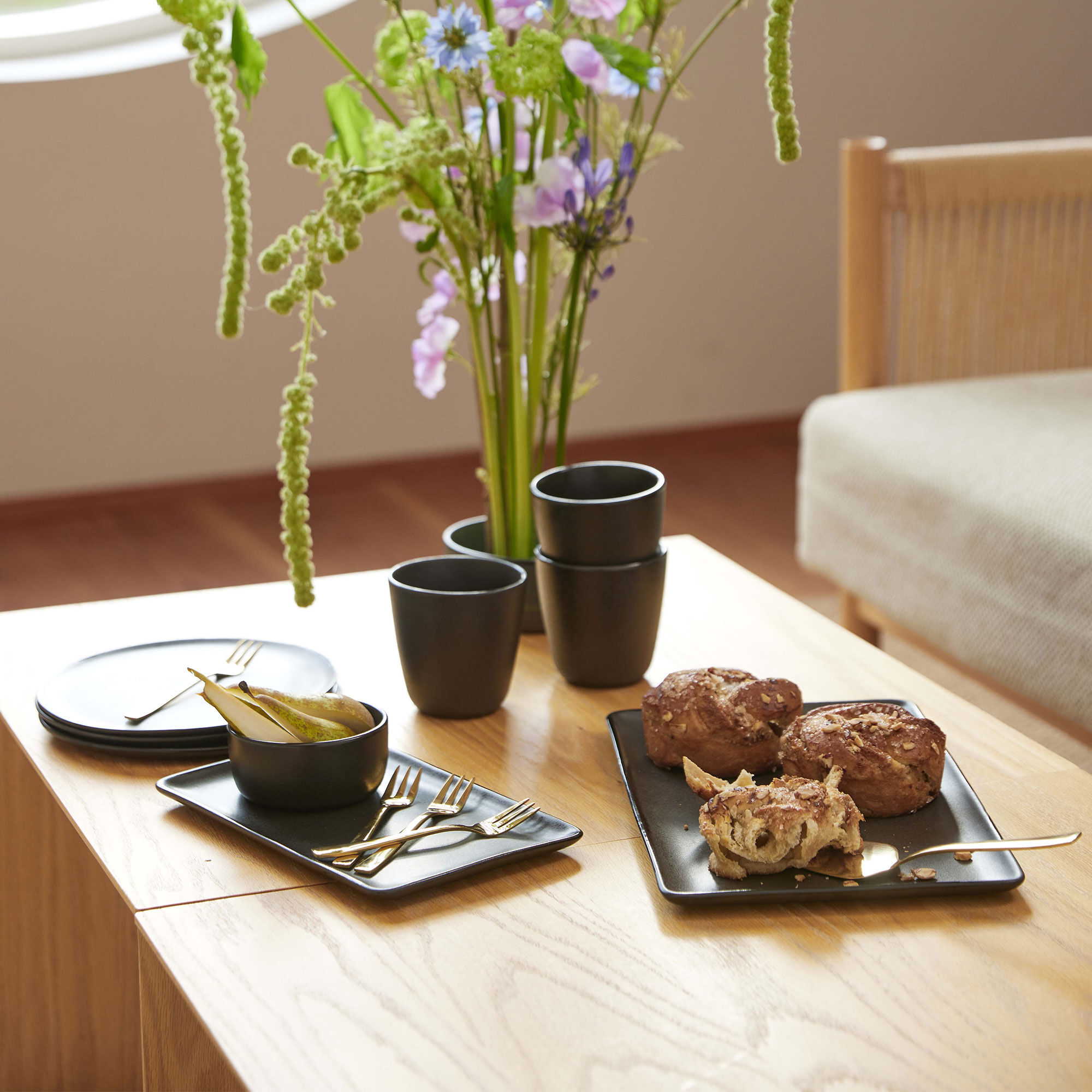 RAW rektangulär tallrik, 31,5 x 20 cm, titanium black