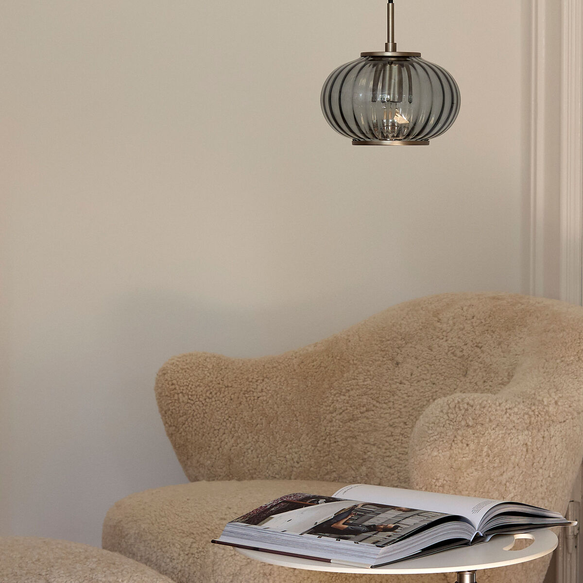 Urc loftlampe 19 cm, røgfarvet