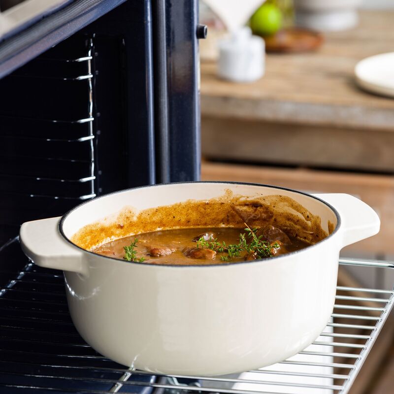 Støbejernsgryde 22 cm/3,3 liter, almond cream