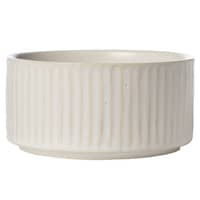 Skål räfflad 12 cm, naturvit