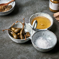 Rustic serveringsskål, grå/blå