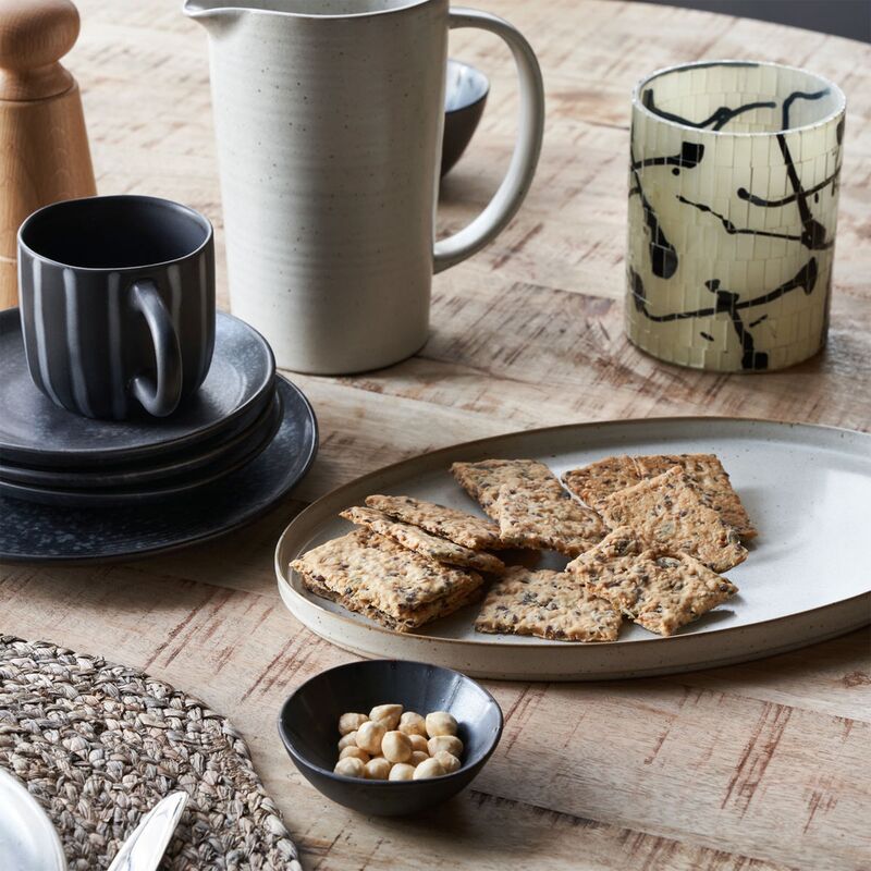 Pion serveringsfad 31 cm, grå/hvid