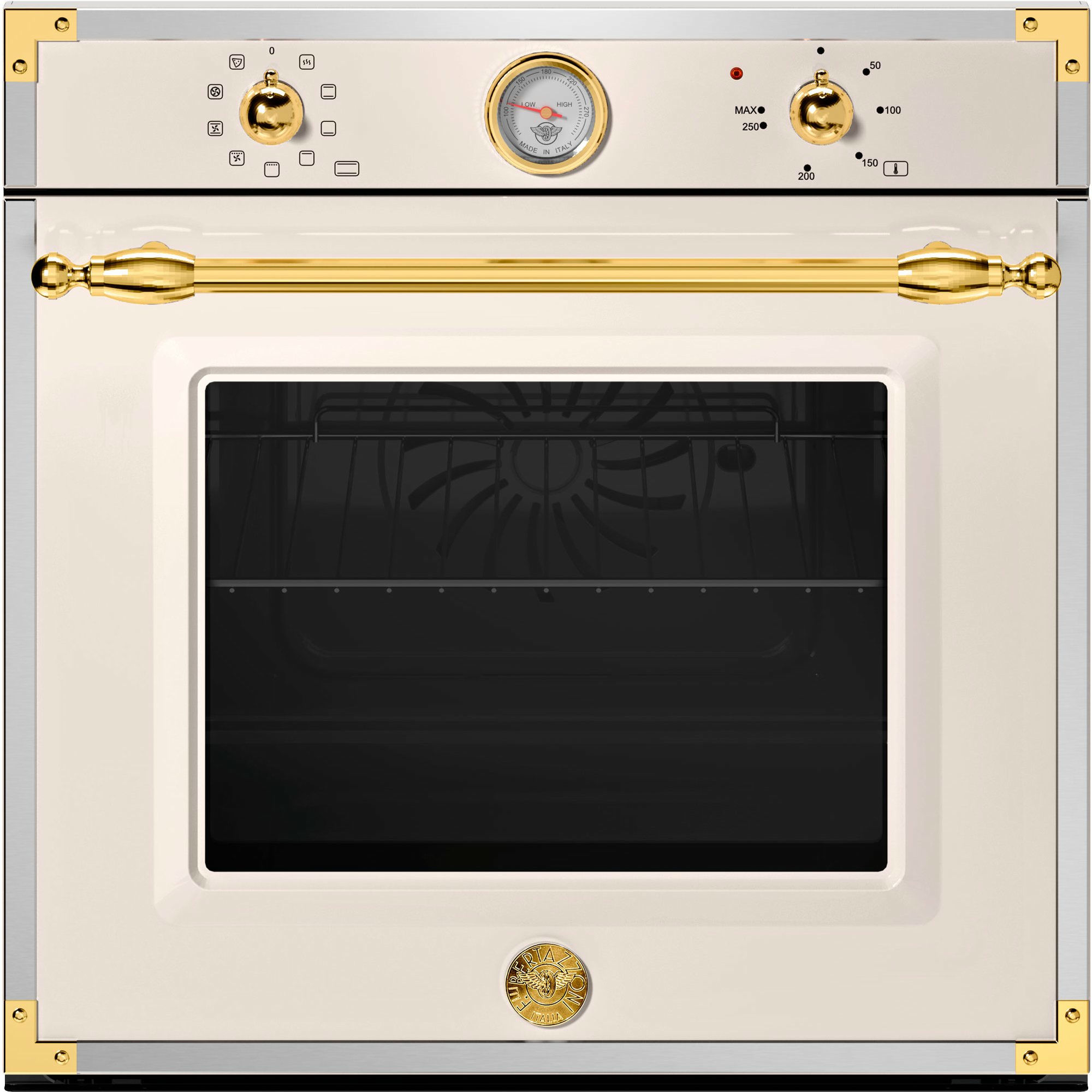 F609herektag Heritage Indbygningsovn 60 Cm Elfenbenshvid/guld