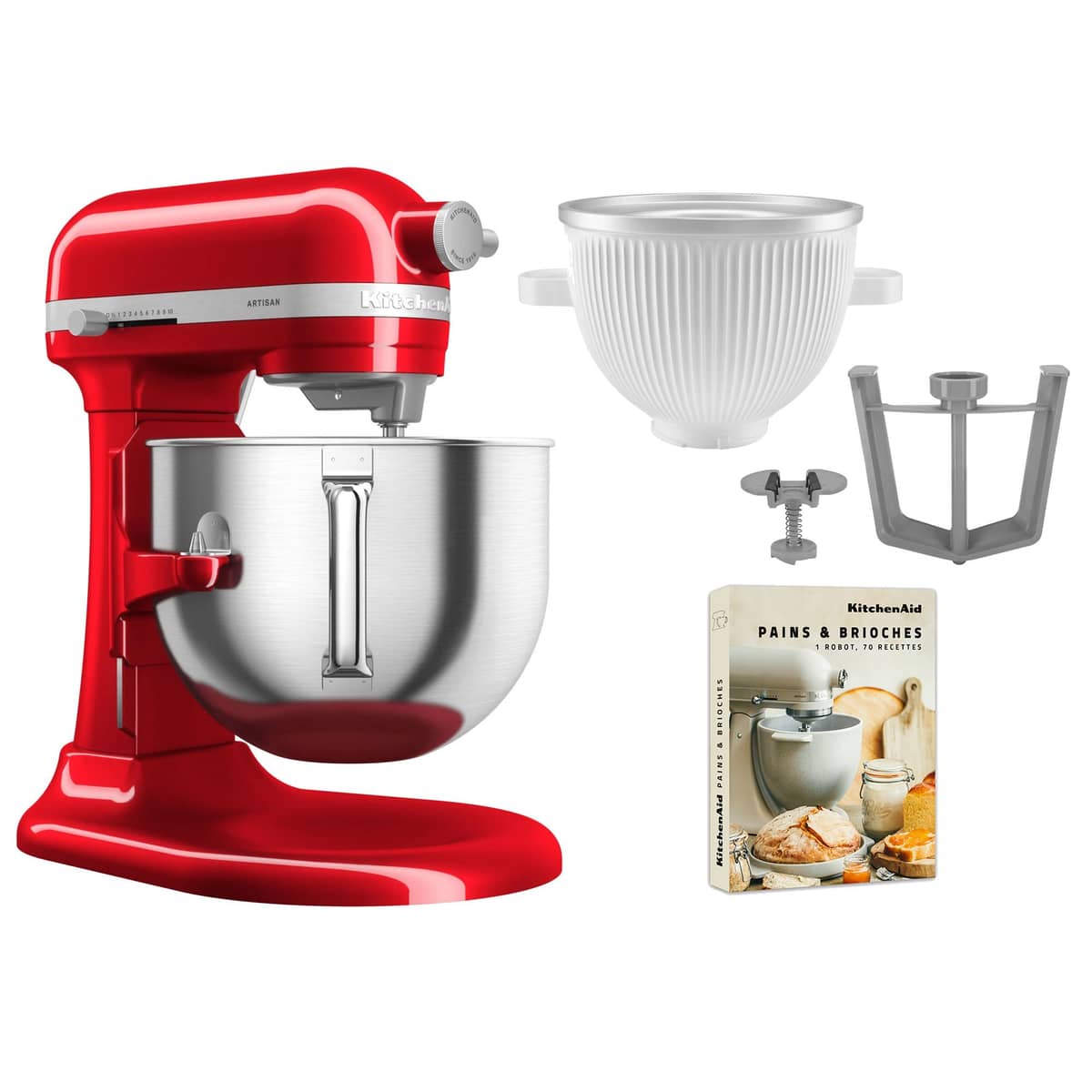 Artisan 5KSM70SHXE köksmaskin 6,6 liter + 5KSMICM Ice Cream Maker, candy apple