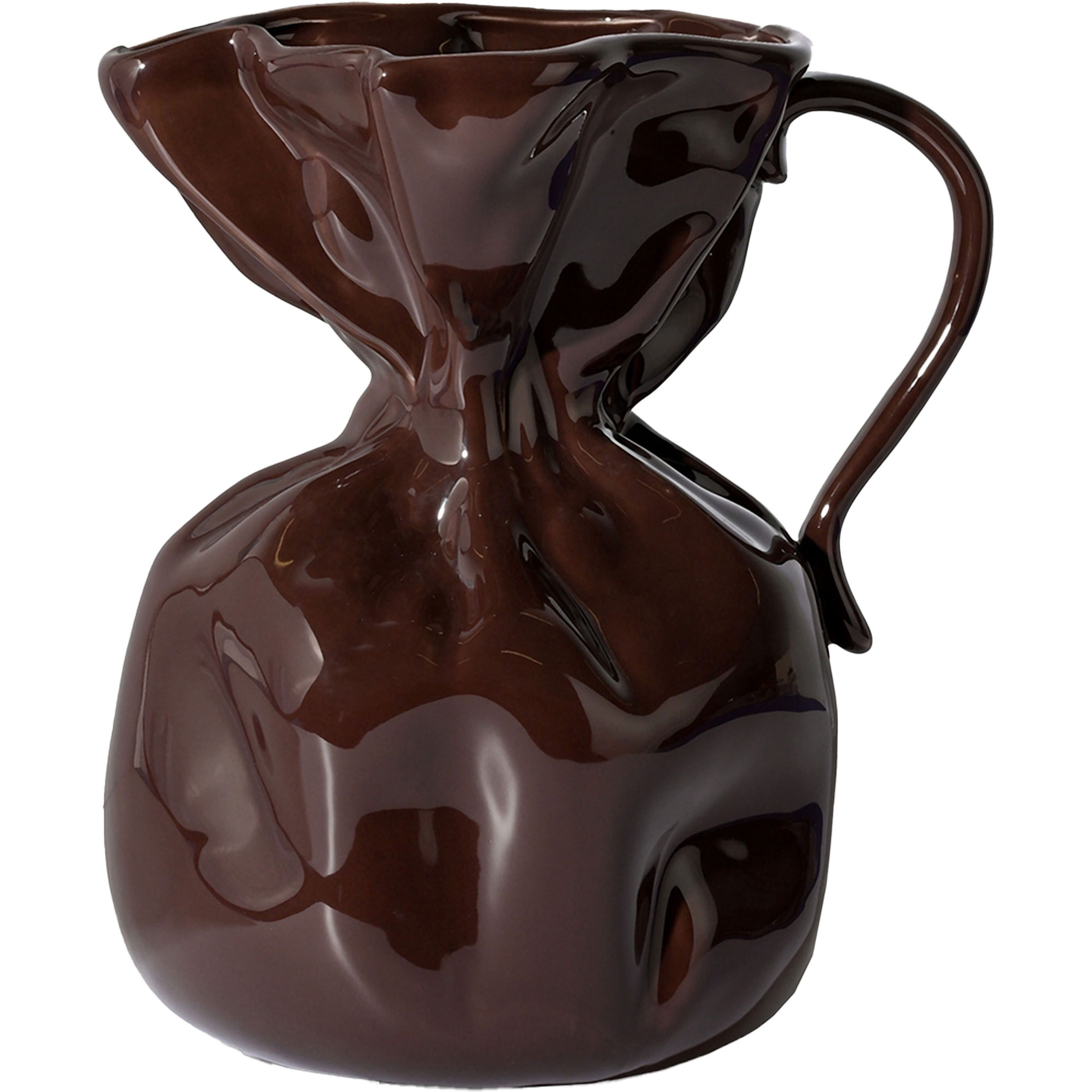 Crumple vase, brun