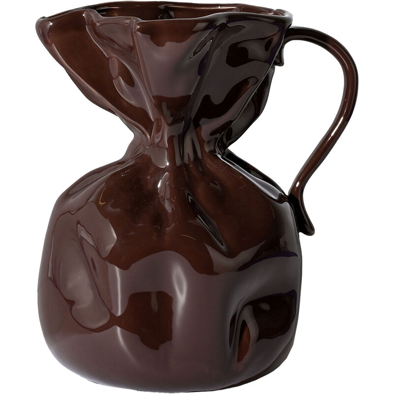 Crumple vase, brun