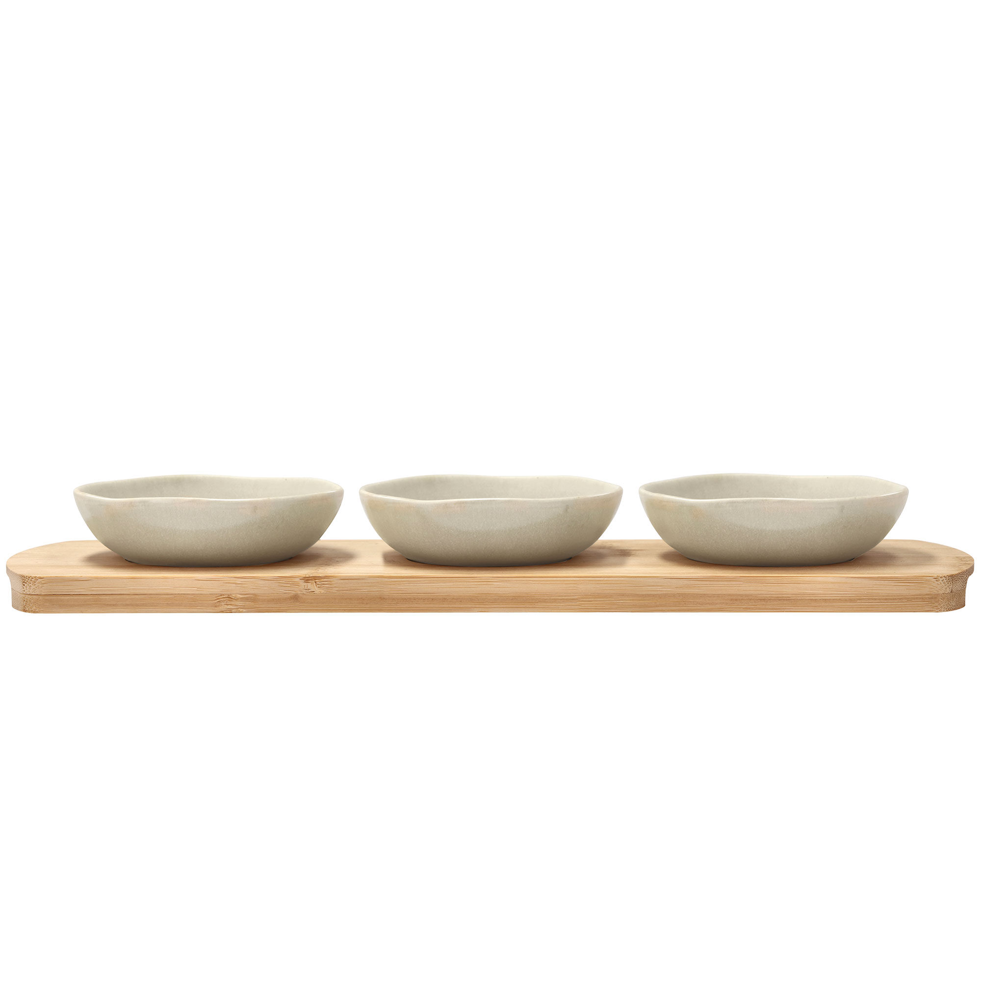 Villa Collection Shoku bambusbrett med 3 skåler 32×10 cm, soft beige