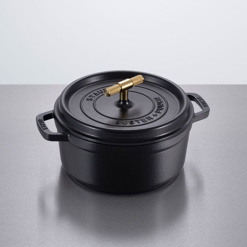 Buster+Punch rund gryte 24 cm, messingknott