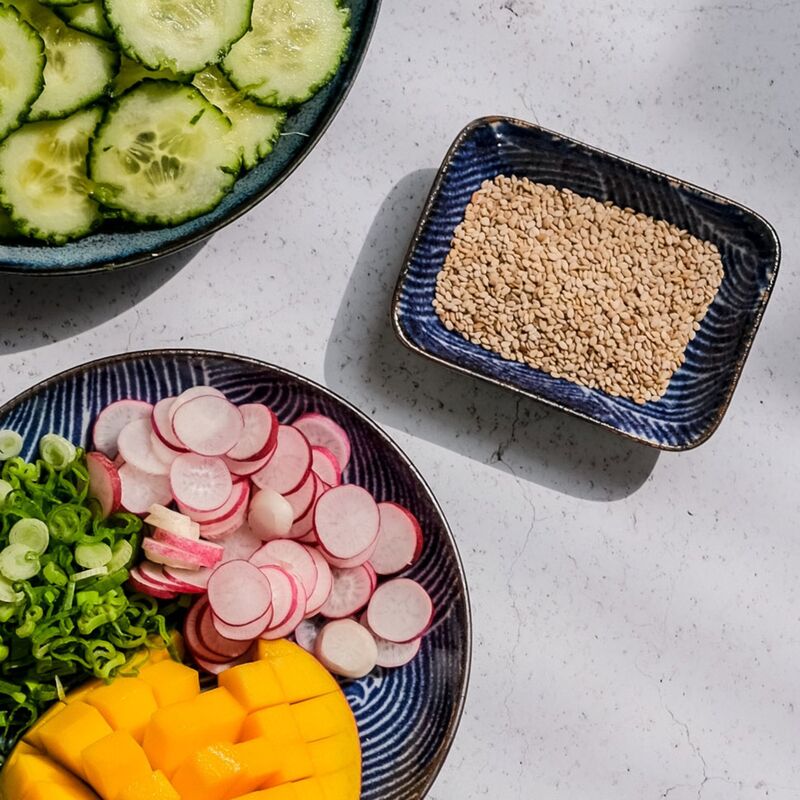 Seigaiha Blue -lautanen 9,5 x 7 cm, choku