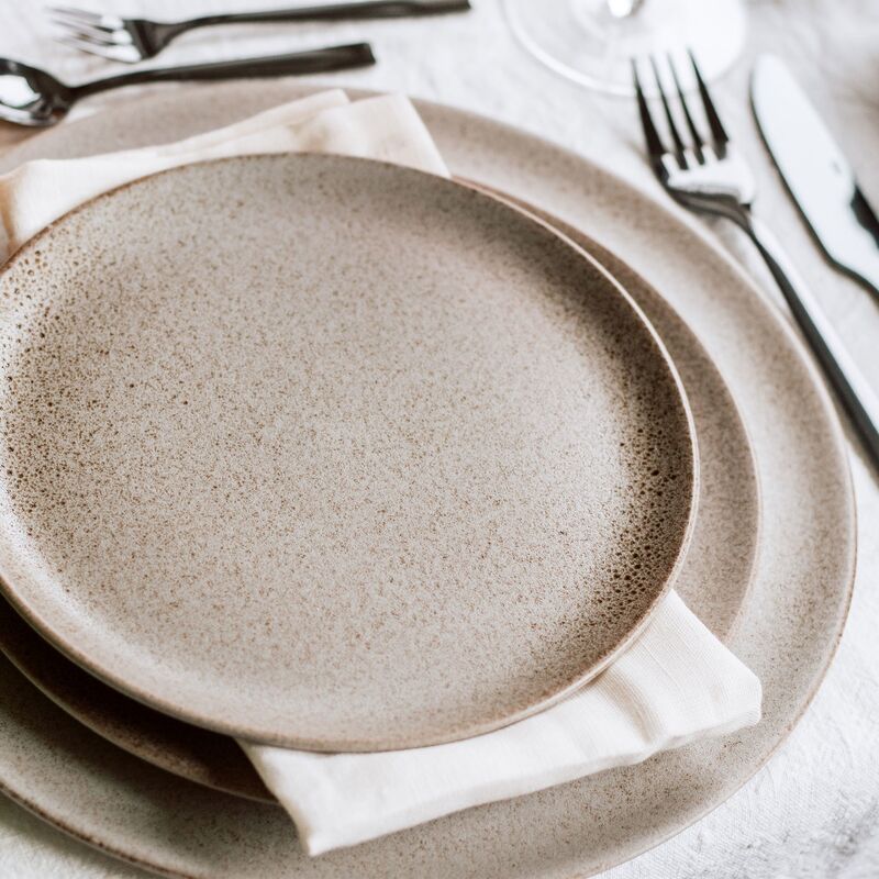 desserttallrik, sandy beige