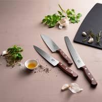 Oliivihiottu santoku-veitsi, ruusupuinen kädensija, 17 cm