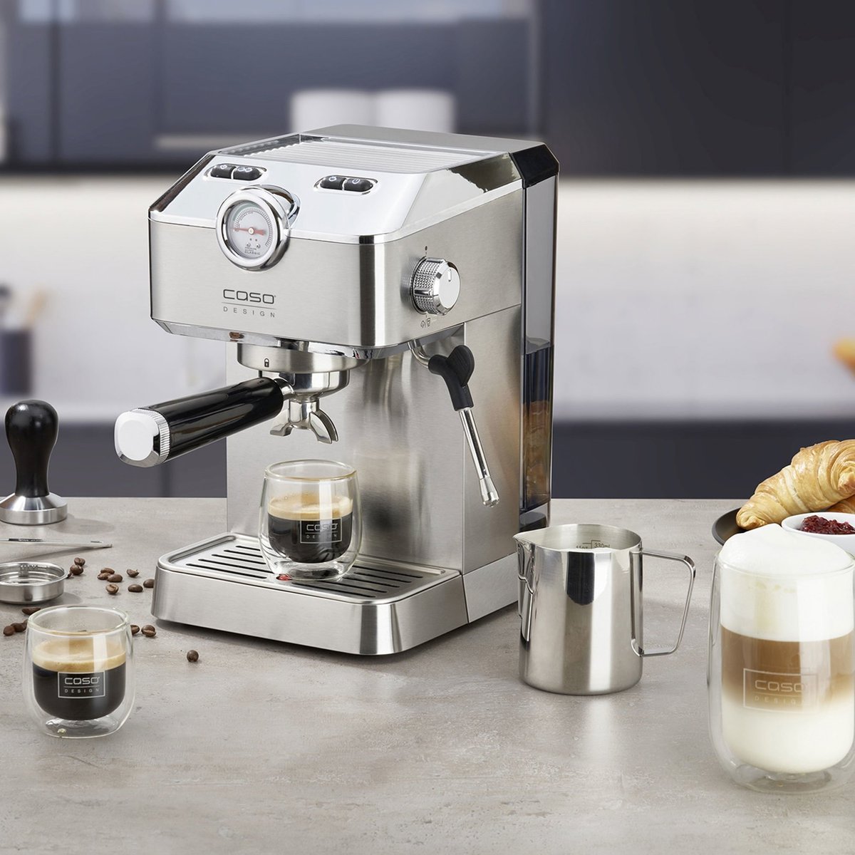 Espresso Gourmet espressokeitin, hopea
