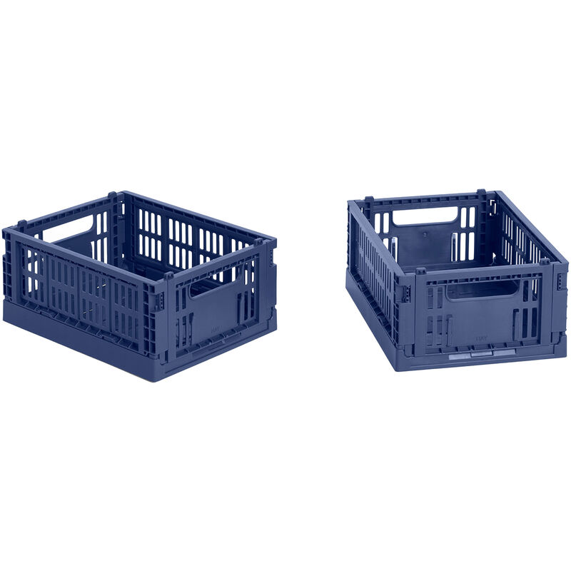 HAY Colour Crate Mini Opbevaringskasse, mørkeblå, 2 stk.