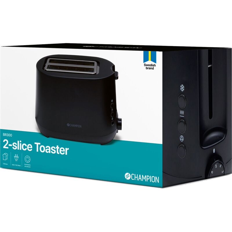 BR300 leivänpaahdin 2 viipaleelle, musta