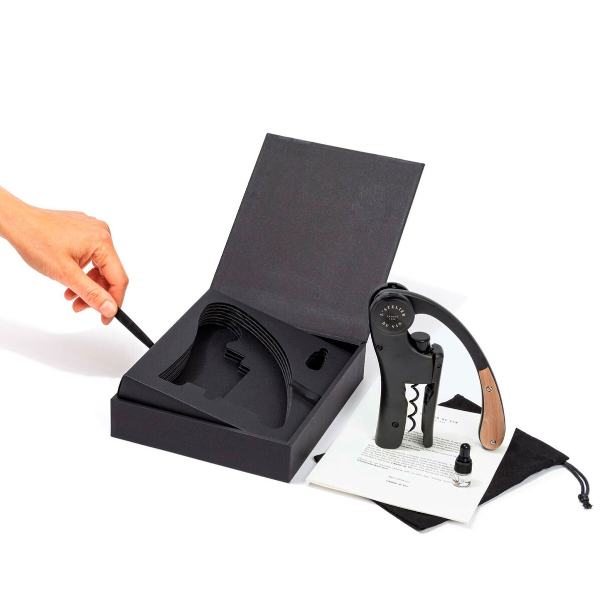 L’Atelier du Vin Oeno Motion korkskruv, svart