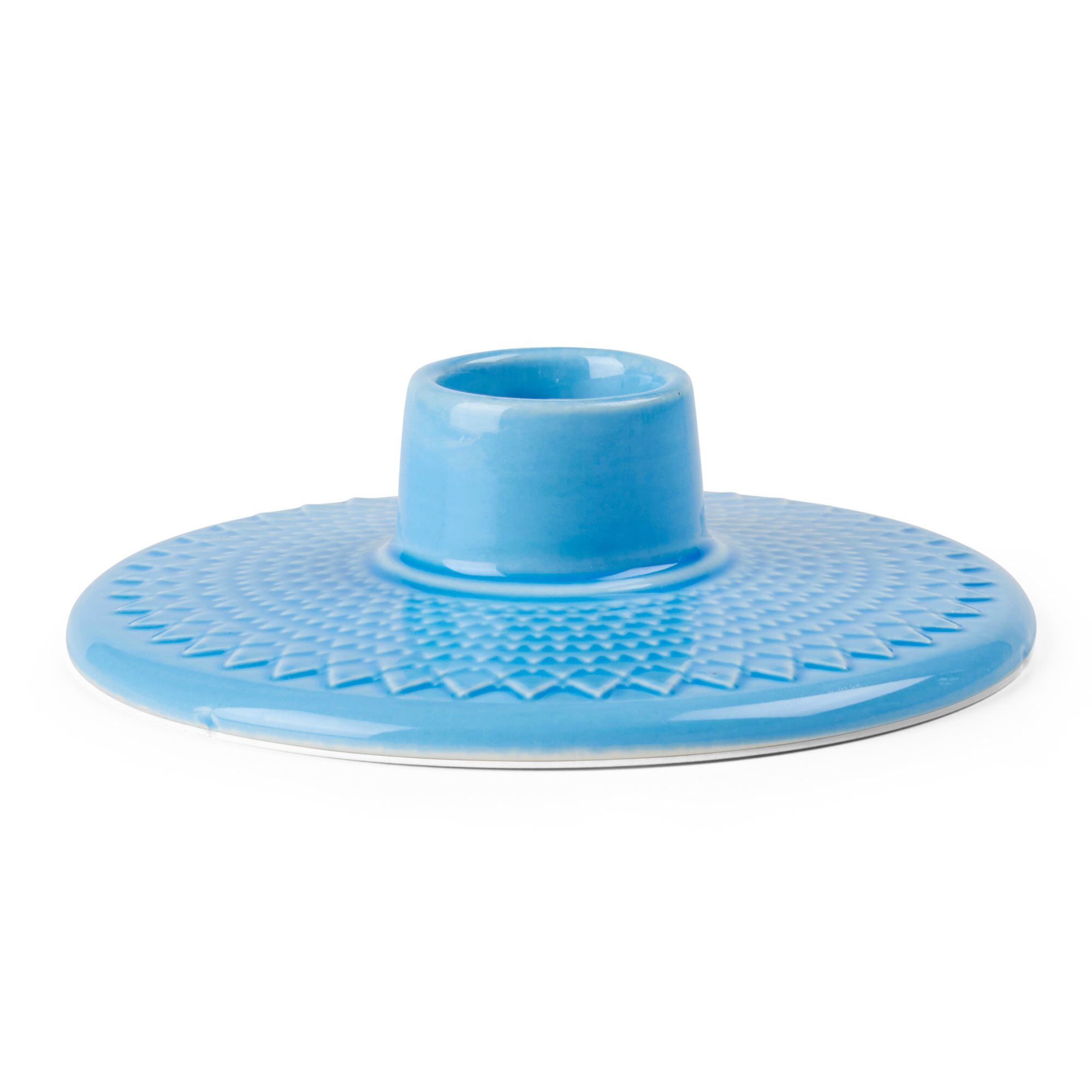 Produktfoto för Lyngby Porcelæn Rhombe Color ljusstake, blå