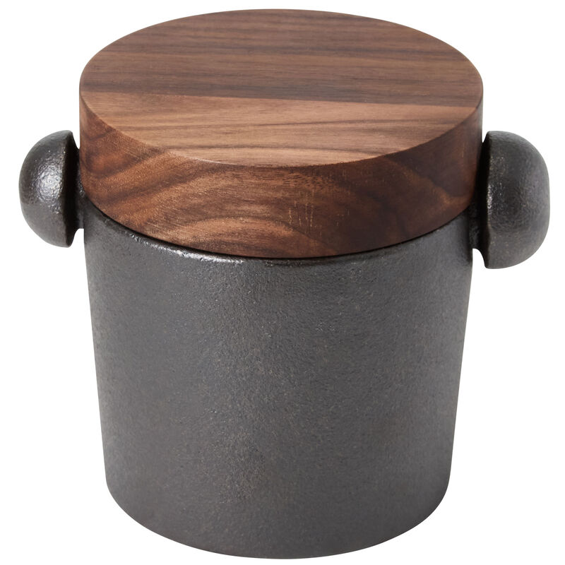 Morter i støbejern og valnød