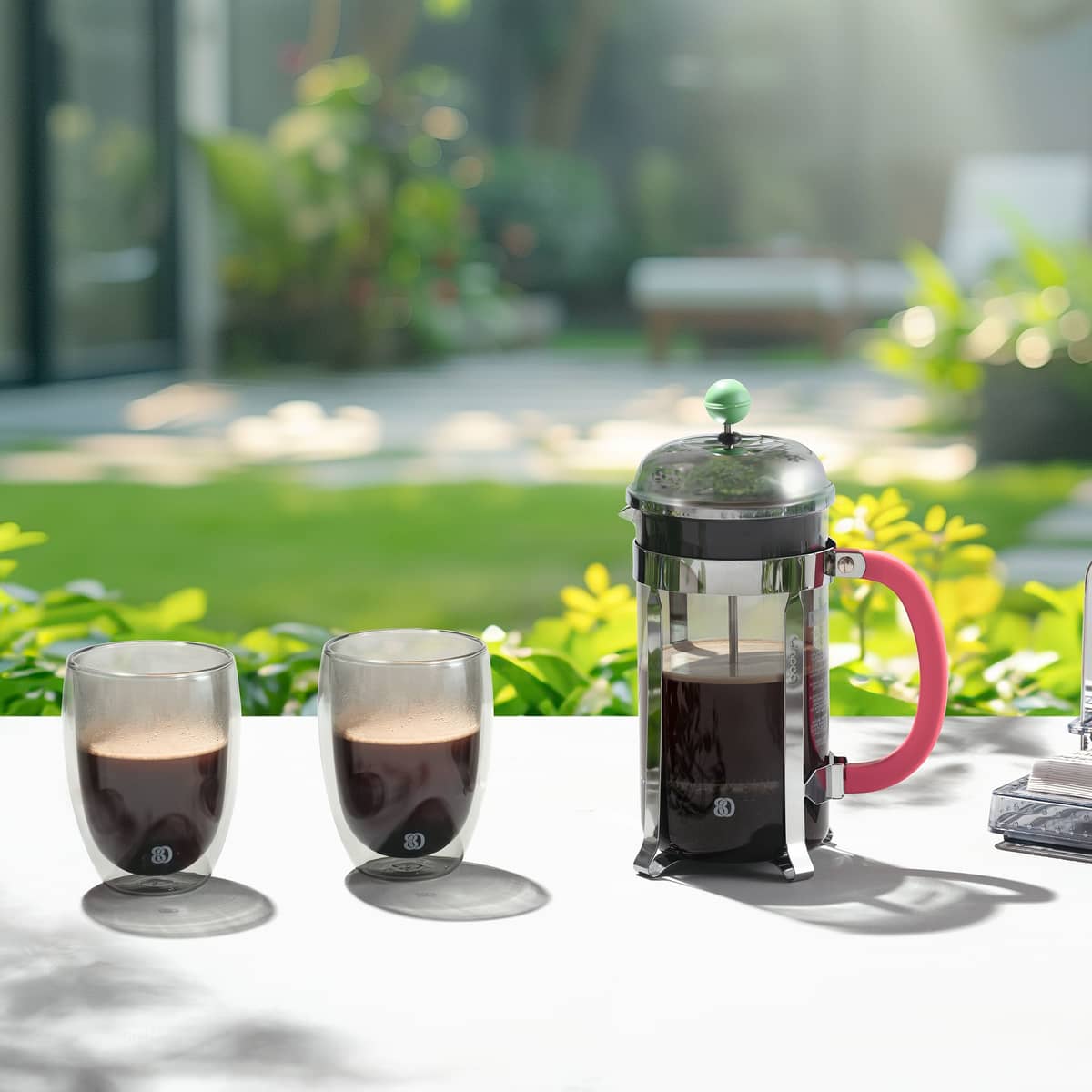 CHAMBORD kaffepress 8 koppar, rostfri/rosa