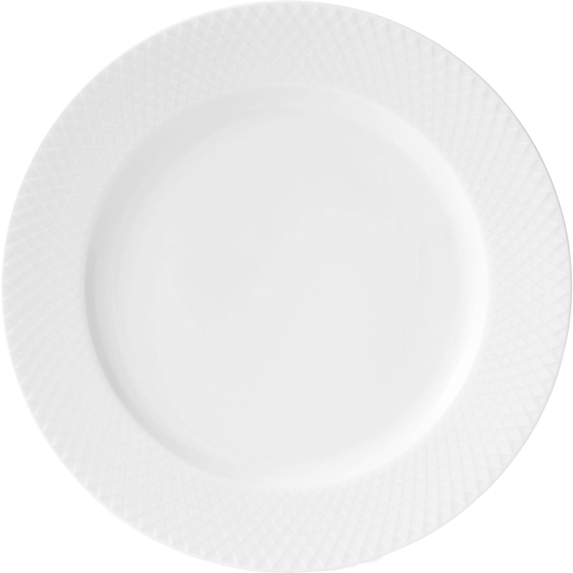Rhombe Tallerken 27cm Hvit, Lyngby Porselæn