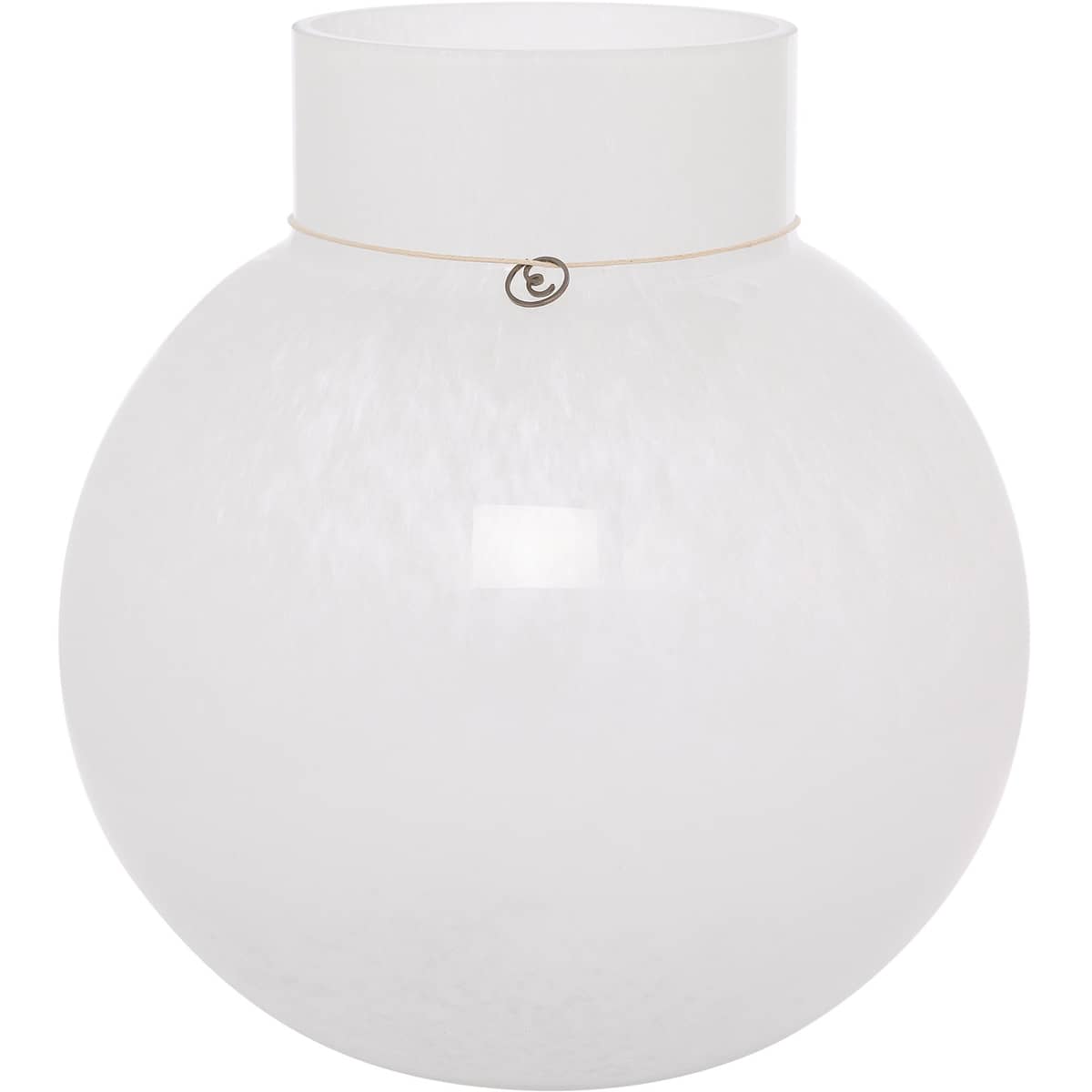Glasvas rund 25cm Ø24cm, vit