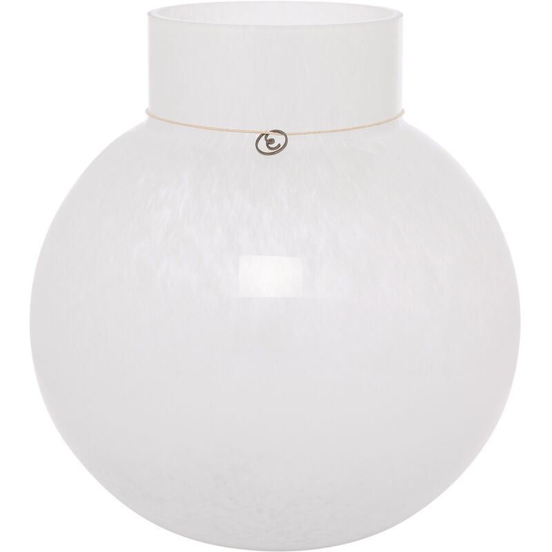 Glassvase rund 25 cm, Ø24, hvit