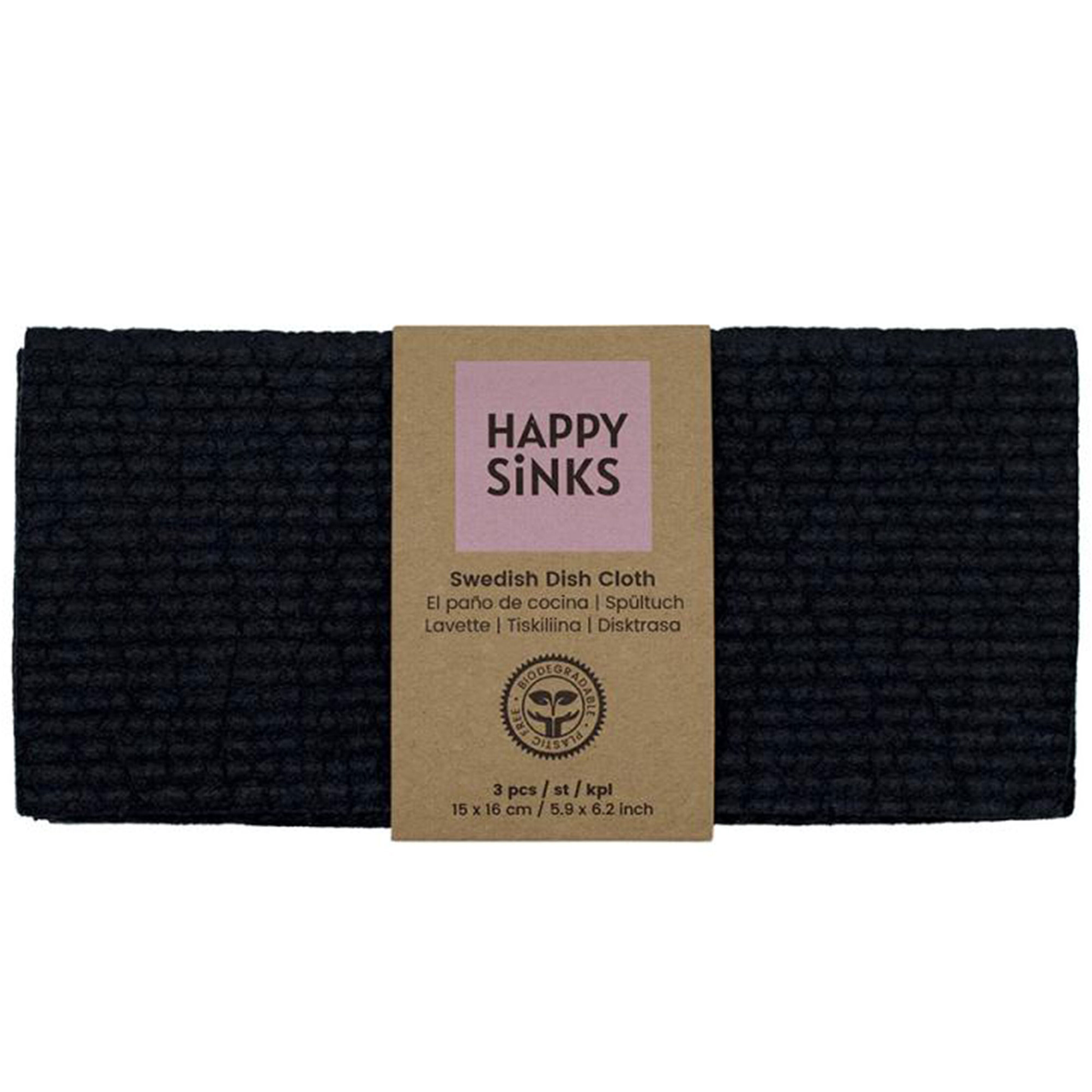 Tiskirätti 3-pakkaus, musta