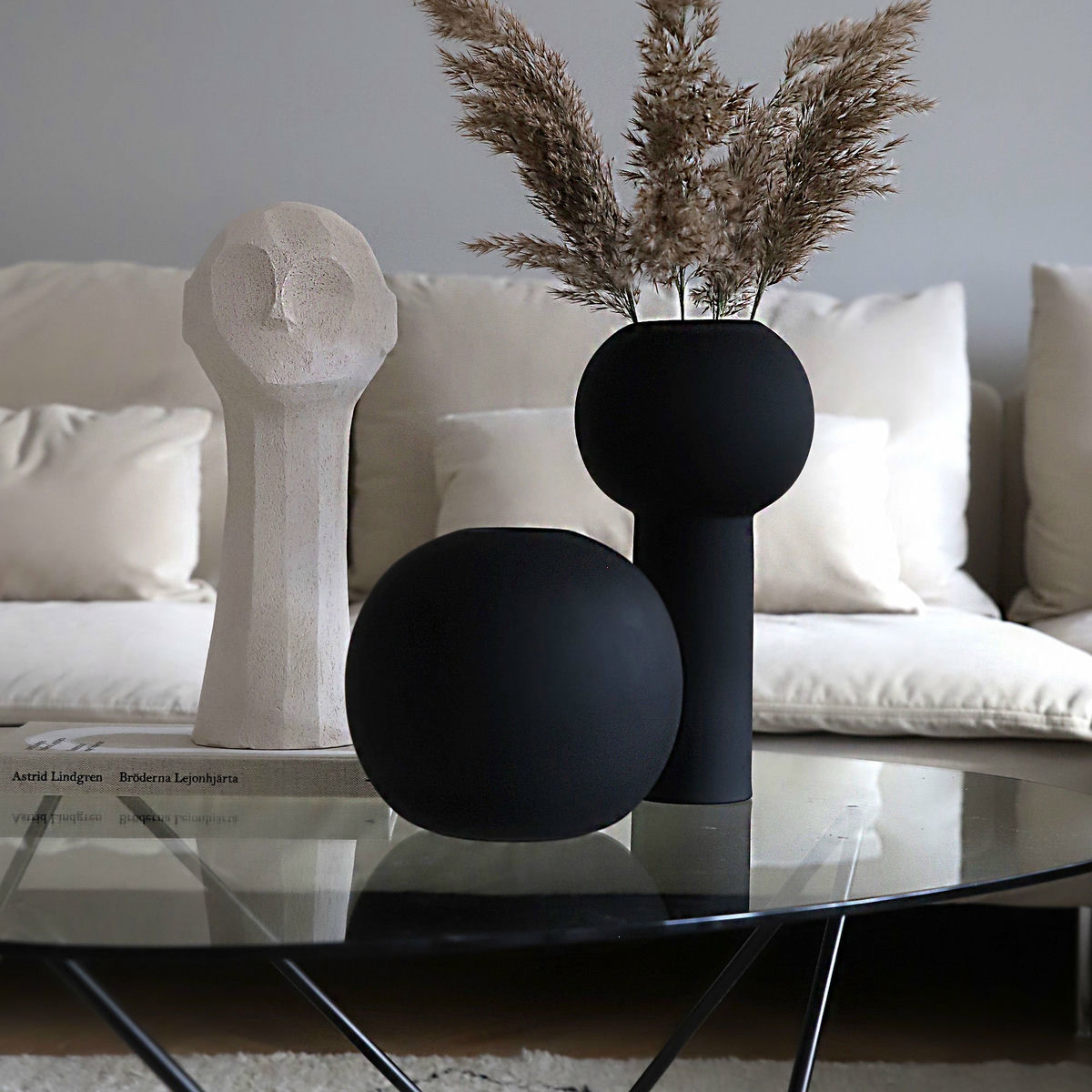 Ball vas, 20 cm, black