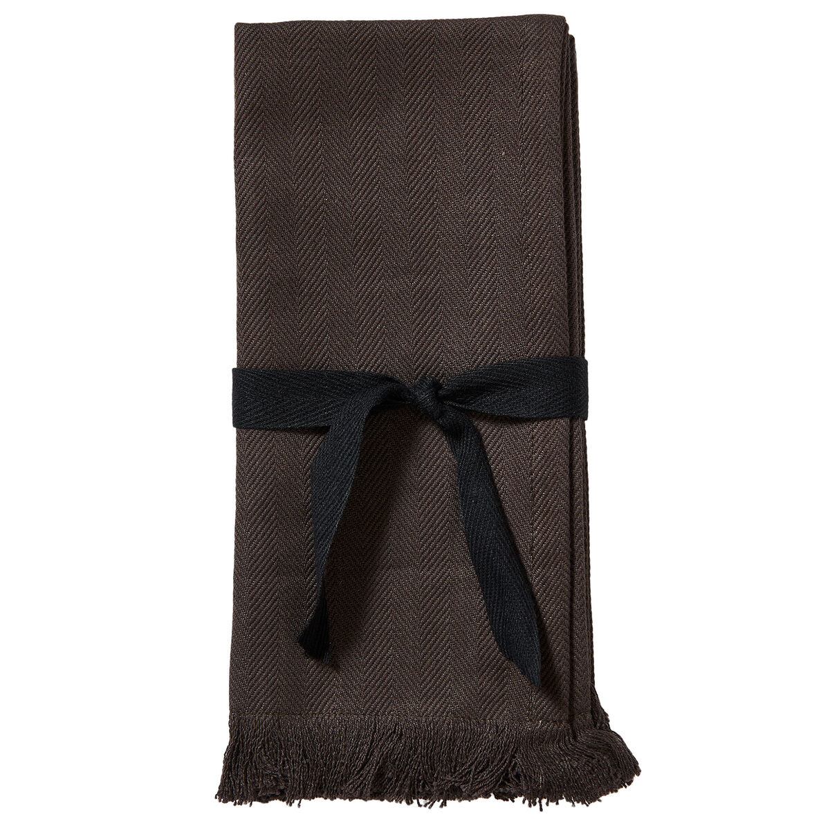 Umami tygservett 2-pack, brun/svart