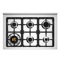 Bertazzoni MAS96L1ENET Master Gaskomfur 90 cm med enkeltovn og 6 brændere, mat sort