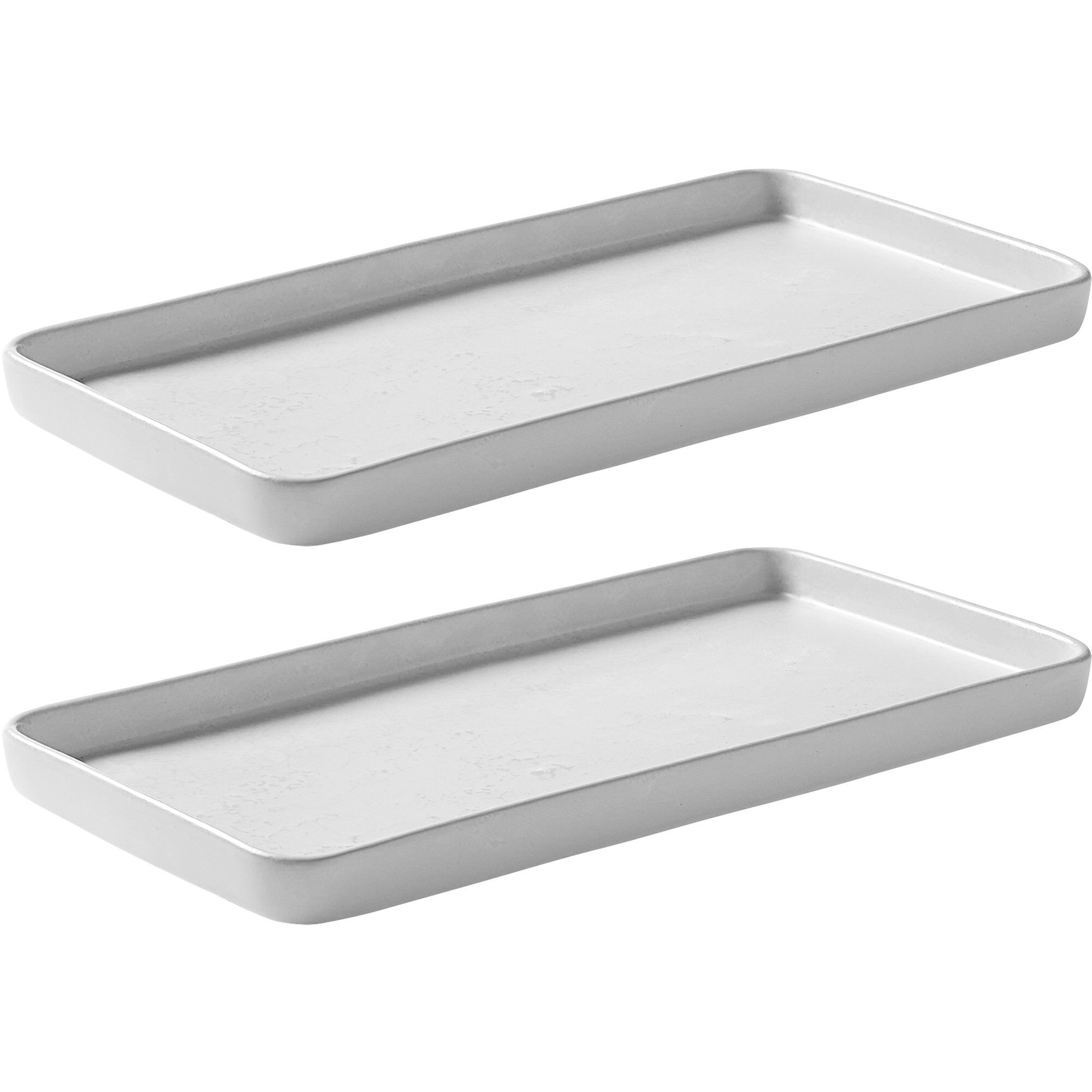 Aida - RAW Arctic White rektangulært fat 6x18,9x35,2 cm 2 stk